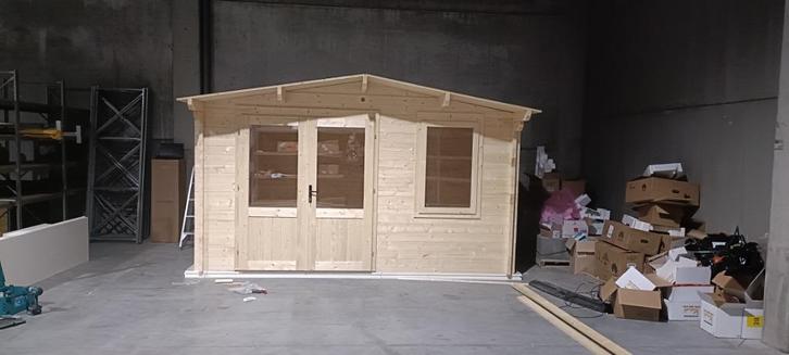 Blokhut als nieuw, Tuin en Terras, Tuinhuizen, Zo goed als nieuw, Blokhut, Hout, 250 tot 300 cm, 400 cm of meer, 1 raam, Ophalen