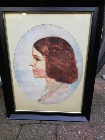 K Van Belle; aquarel; 'Meisjesportret', 1936 beschikbaar voor biedingen