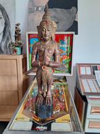 Antiek Houten boeddha beeld, afhalen in Geel of verzenden, Ophalen of Verzenden