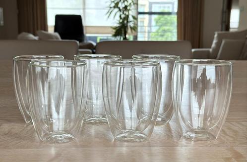 6 Bodum Pavina dubbelwandige glazen / 35 cl / Warm en koud, Huis en Inrichting, Keuken | Servies, Zo goed als nieuw, Glas of Glazen