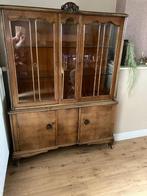 Antieke vitrinekast met sleutels., Huis en Inrichting, Kasten | Vitrinekasten, Ophalen, 100 tot 150 cm, 150 tot 200 cm, 25 tot 50 cm