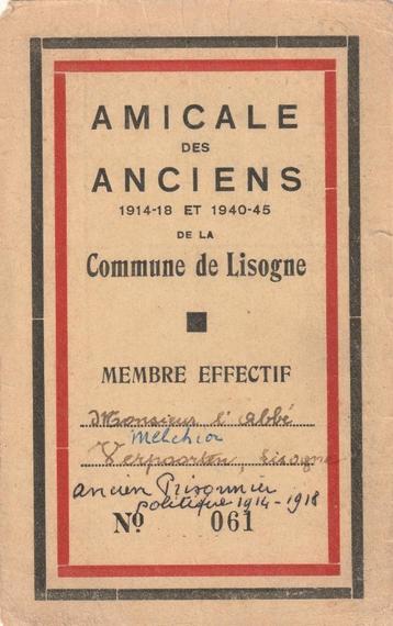 Amicale des Anciens 1914-1918 de la Commune de Lisogne