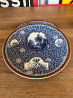 2 wandborden blauw met bloemen- en bomentafereel, Antiek en Kunst, Ophalen of Verzenden