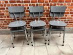 6 vintage formica stoelen zwart/wit, Ophalen