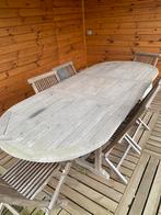 Ovale tafel, uitschuifbaar: 240 cm + 6 stoelen., Gebruikt