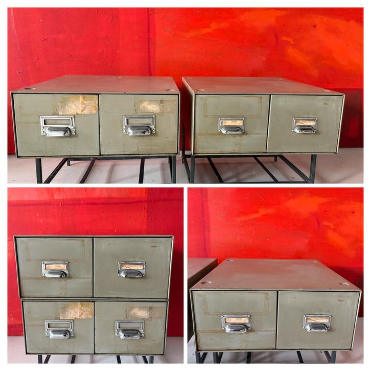 2x Ancien casier en metal Flambo meuble industriel 50/60s, Antiek en Kunst, Antiek | Meubels | Kasten, Ophalen