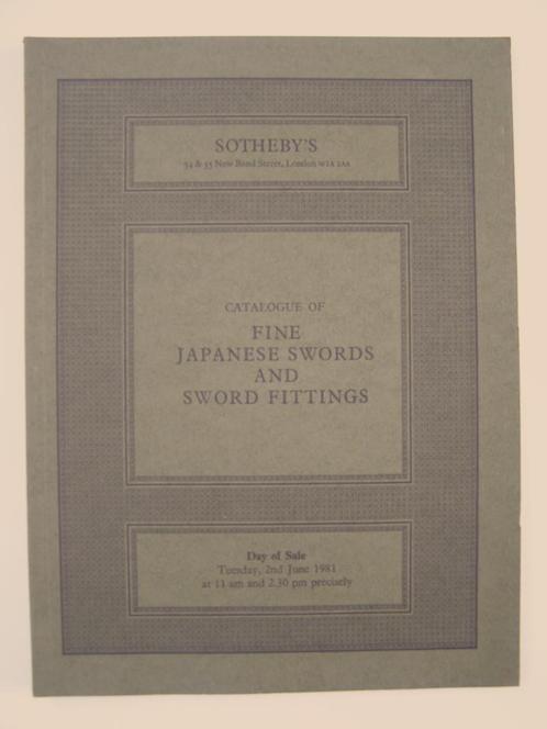 Sotheby's: fine Japanese swords and sword fittings 2/6/1981, Livres, Catalogues & Dépliants, Comme neuf, Catalogue, Enlèvement ou Envoi