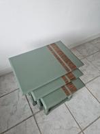 Set van 3 vintage bijzettafeltjes/plantentafeltjes, Huis en Inrichting, Ophalen, Zo goed als nieuw, Rechthoekig, Vintage - retro