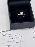 Solitair 18 karaat wit rode ring met diamant, Ophalen, Zo goed als nieuw, Wit