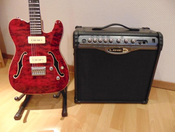 Harley Benton TE-90QM P90 Deluxe Serie + Line 6 Spider II 30, Muziek en Instrumenten, Overige Muziek en Instrumenten, Nieuw, Ophalen