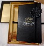 Magnifique carnet Delvaux neuf noir avec face dorée, Bijoux, Sacs & Beauté, Comme neuf, Noir, Enlèvement ou Envoi