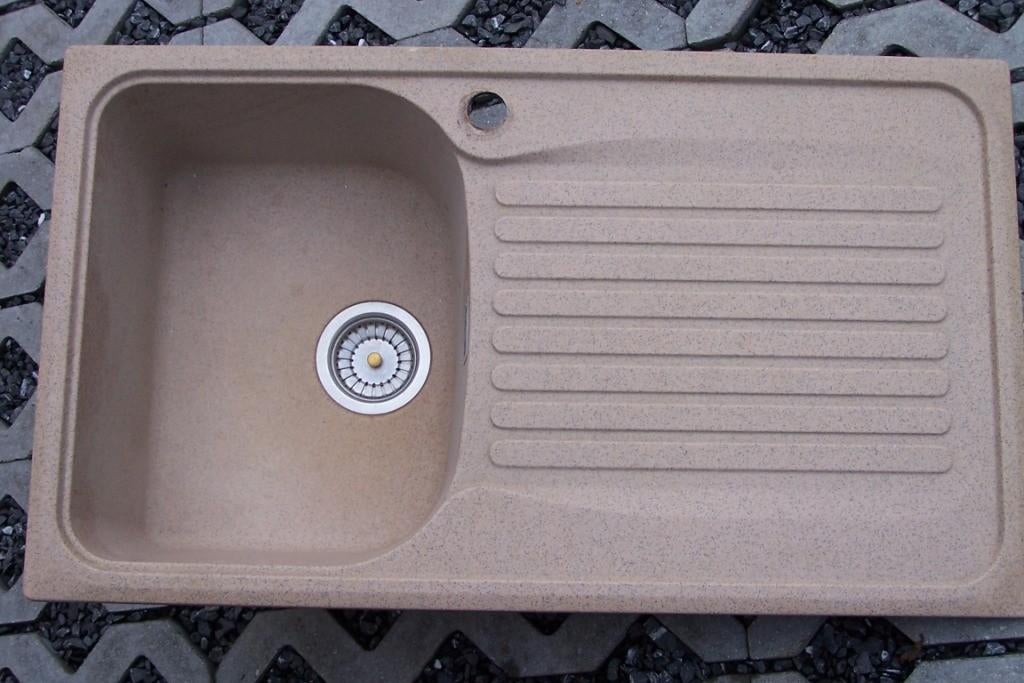 Evier en composite, Ophalen, Gebruikt, Beige, 50 tot 100 cm