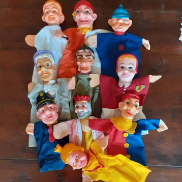 Retro handpoppen poppenkastpoppen  ( D ) beschikbaar voor biedingen
