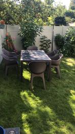 Tuin tafel en stoelen, Tuin en Terras, Ophalen, Zo goed als nieuw, 6 zitplaatsen, Tuinset