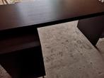Malm bureau zwart met uitschuifbaar stuk, Maison & Meubles, Bureaux, Enlèvement, Comme neuf, Bureau