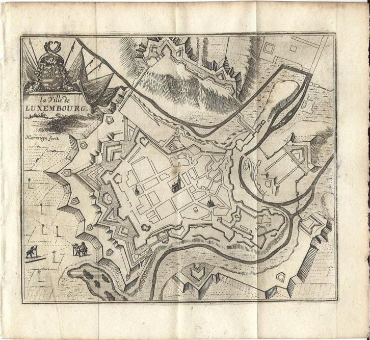 1711 - Luxembourg / Luxemburg, Antiek en Kunst, Kunst | Etsen en Gravures, Ophalen of Verzenden