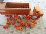 houten camion met letters / cijfers op wielen, Kinderen en Baby's, Ophalen of Verzenden