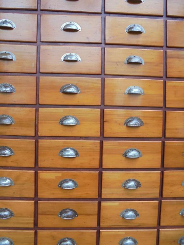 ladekast papierkast apothekerskast winkelkast, Huis en Inrichting, Kasten | Ladekasten, Gebruikt, 150 tot 200 cm, 100 tot 150 cm