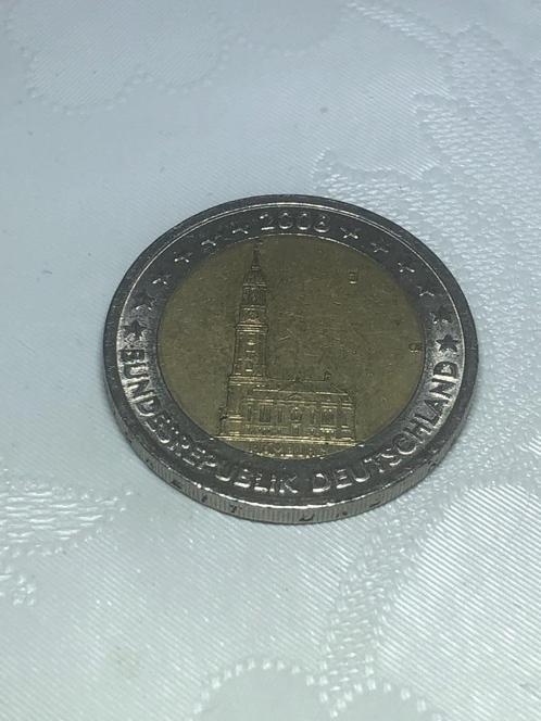 Gebruikte Duitse J herdenkingsmunt van 2 euro 2008., Postzegels en Munten, Munten | Europa | Euromunten, Losse munt, 2 euro, Duitsland