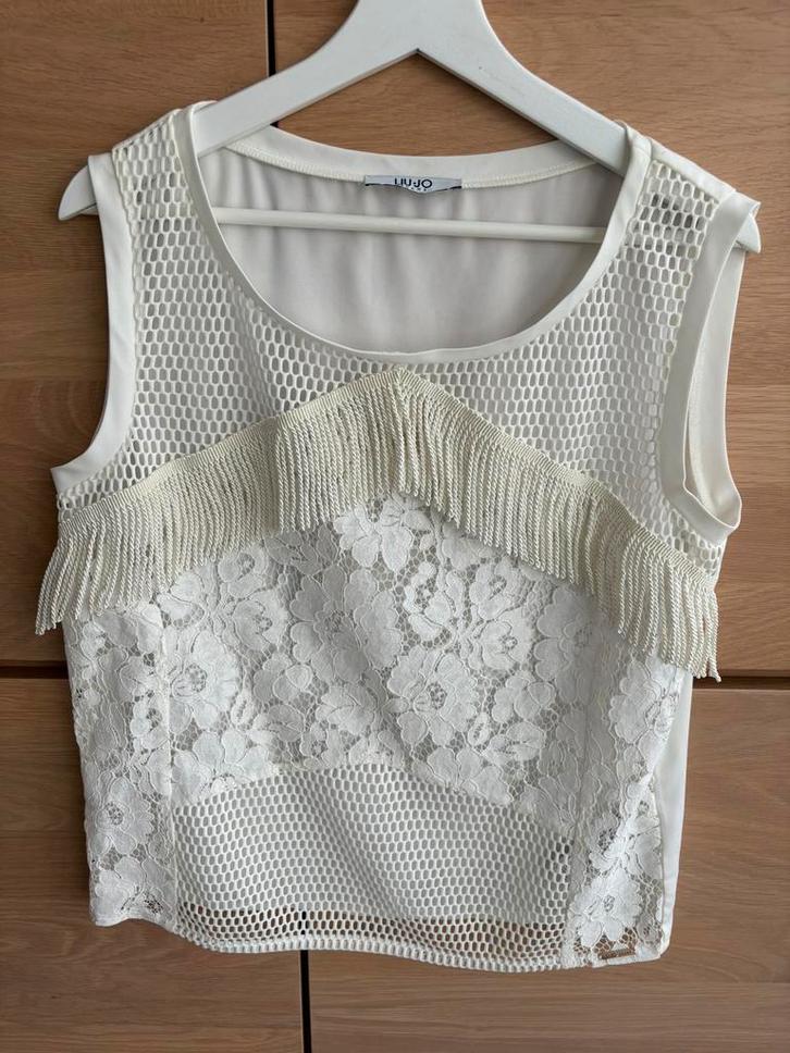 Topje LIU-JO, Kleding | Dames, Topjes, Zo goed als nieuw, Maat 38/40 (M), Wit, Zonder mouw, Ophalen of Verzenden