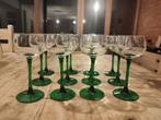 Set van 12 Luminarc glazen met groene voet, Verzamelen, Zo goed als nieuw, Ophalen