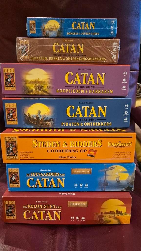 Catan + alle uitbreidingen op het basisspel, Hobby en Vrije tijd, Gezelschapsspellen | Bordspellen, Zo goed als nieuw, Drie of vier spelers