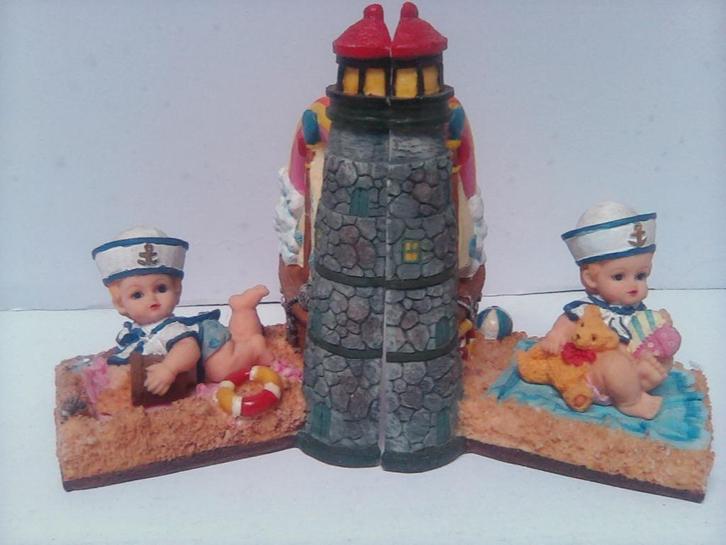 Boekensteun met matroos en vuurtoren - set van 15 stuks, Verzamelen, Beelden en Beeldjes, Nieuw, Mens, Ophalen