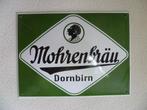 EMAILLE RECLAMEBORD"MOHRENBRAU BIER"REPRO UIT JAREN 80/90, Enlèvement ou Envoi, Comme neuf, Panneau publicitaire