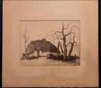 Tekening Vervallen hoeve van Dirk Baksteen (1886-1971), Ophalen of Verzenden