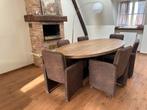 Grote ovale eettafel met 6 luxestoelen, Maison & Meubles, Salles à manger complètes, Enlèvement, Comme neuf