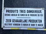 emaille plaat ZEER GEVAARLIJKE PRODUCTEN, Verzamelen, Ophalen of Verzenden, Gebruikt, Reclamebord