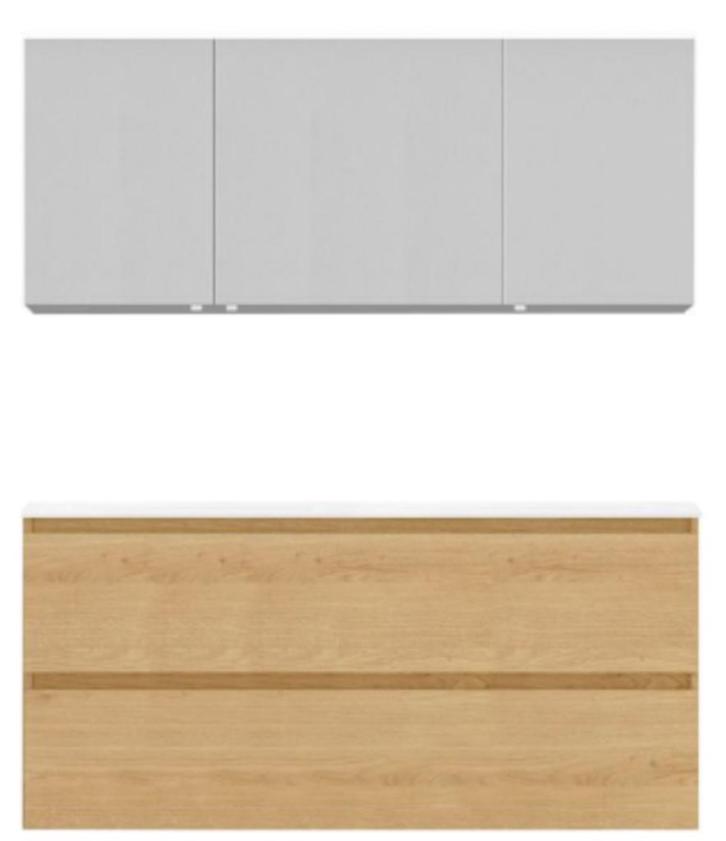 nieuw badkamermeubel + spiegelkast 140cm + mengkranen, Huis en Inrichting, Badkamer | Badkamermeubels, Nieuw, Spiegelkast, Ophalen