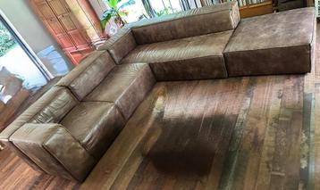 Lederen Modulaire klassieke club lounge set / hoek salon beschikbaar voor biedingen