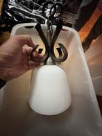Antiek hanglamp met echt melkglas, Ophalen, Zo goed als nieuw