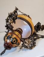 Rustieke hanglamp met verstelbare katrol., Enlèvement, Utilisé, Verre