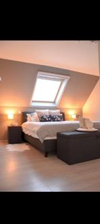 Boxspring donkerblauw, Huis en Inrichting, Slaapkamer | Boxsprings, Ophalen, Gebruikt, Blauw, Tweepersoons