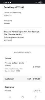 Ticket Neil Young 30/06 Brussel, Tickets en Kaartjes, Concerten | Rock en Metal, Eén persoon, Juni, Rock of Poprock
