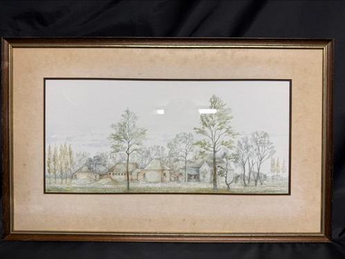 Aquarel, Anna Dudley, Meerhout, Antiek en Kunst, Kunst | Schilderijen | Klassiek, Ophalen of Verzenden