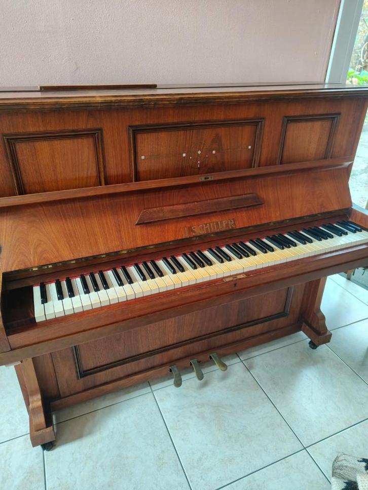 J.SCHILLER 1976 Staande piano, Muziek en Instrumenten, Piano's, Gebruikt, Piano, Bruin, Ophalen