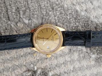 Longines Datejust; Vintage 18k. gouden dames horloge