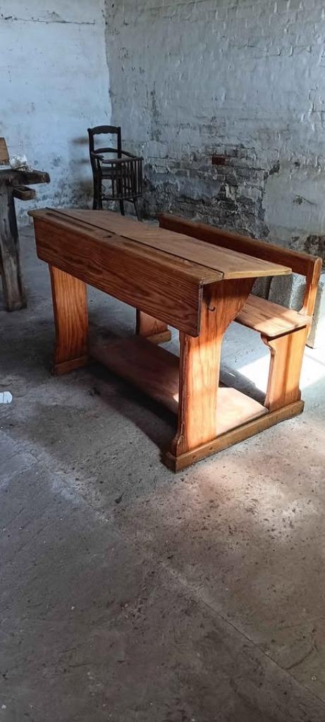 Antieke schoolbank, Huis en Inrichting, Woonaccessoires | Overige, Gebruikt, Ophalen