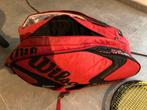 Tennis tas + 3 rackets, Comme neuf, Raquette, Wilson, Enlèvement ou Envoi