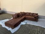 Hoekzetel bruin/Koffie ‘ventura design’ 200x185cm, Huis en Inrichting, Ophalen, Zo goed als nieuw