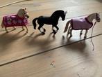 schleich 3 paarden met attributen, Verzamelen, Speelgoed, Ophalen, Zo goed als nieuw