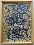 WILLEM VAN HECKE / ART BRUT FIGUUR / OLIEVERF KARTON 32x24cm, Ophalen of Verzenden