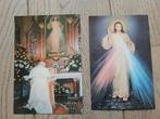 2 cartes de saints, non décrites, avec le pape Jean-Paul II, Collections, Religion, Enlèvement ou Envoi