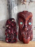 Nieuw-Zeelandse handgesneden Vintage Maori Hoofd Tiki masker, Envoi
