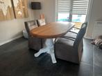Eetkamer tafel met stoelen, Ophalen, Eikenhout, 50 tot 100 cm, Landelijk