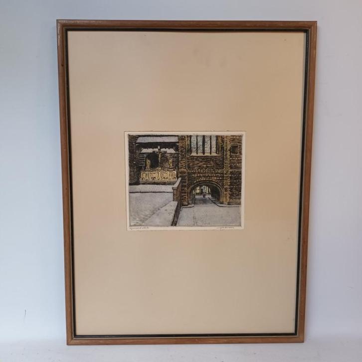 Juliaan Severin (1888-1975) - handgekleurde ets, Antiek en Kunst, Kunst | Etsen en Gravures, Ophalen