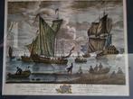 Gravure handgekleurd. Kader in Wortelnoot., Ophalen of Verzenden